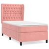 Lit avec sommier et matelas - Maison Exclusive - 80x200 cm - Velours rose - Tête de lit réglable