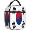 Флаг Южной Кореи Многоразовая сумка для ланча для взрослых и детей Изолированная термосумка-холодильник Ланч-бокс для работы, школы, пикника, пляжа