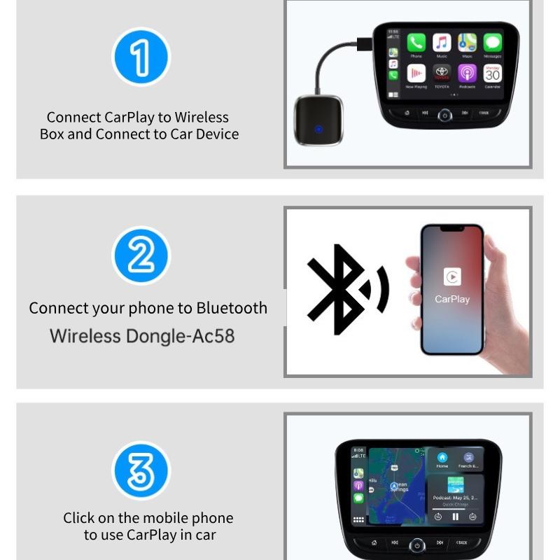 Wireless CarPlay Android Auto Adapt For Wired CarPlay Display To Wireless 2in1 Smart Box For Mazda Toyota Mercedes Peugeot Volvo
