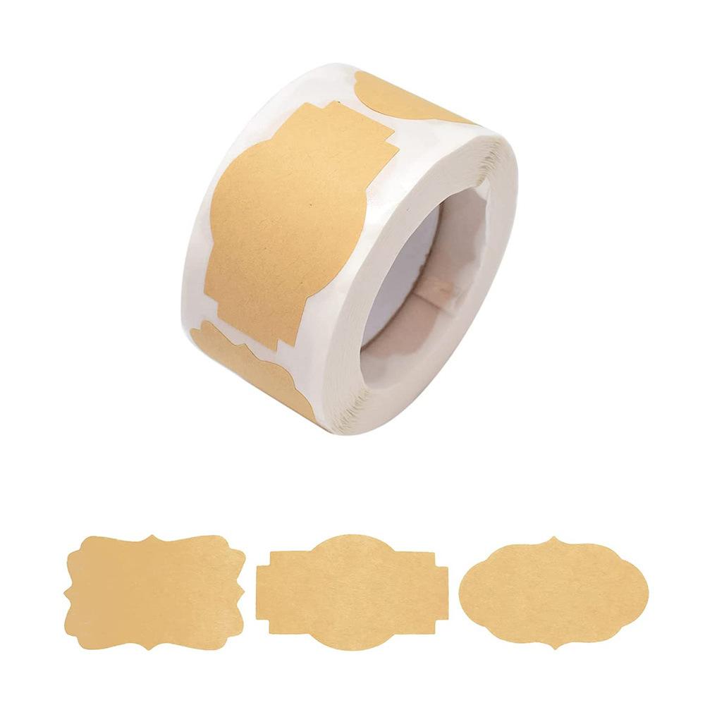 250pcs Kraft Stickers Paper Labels Blank Christmas Gift for Jar Candle Glass Bottle Office Classification Stationery sticker