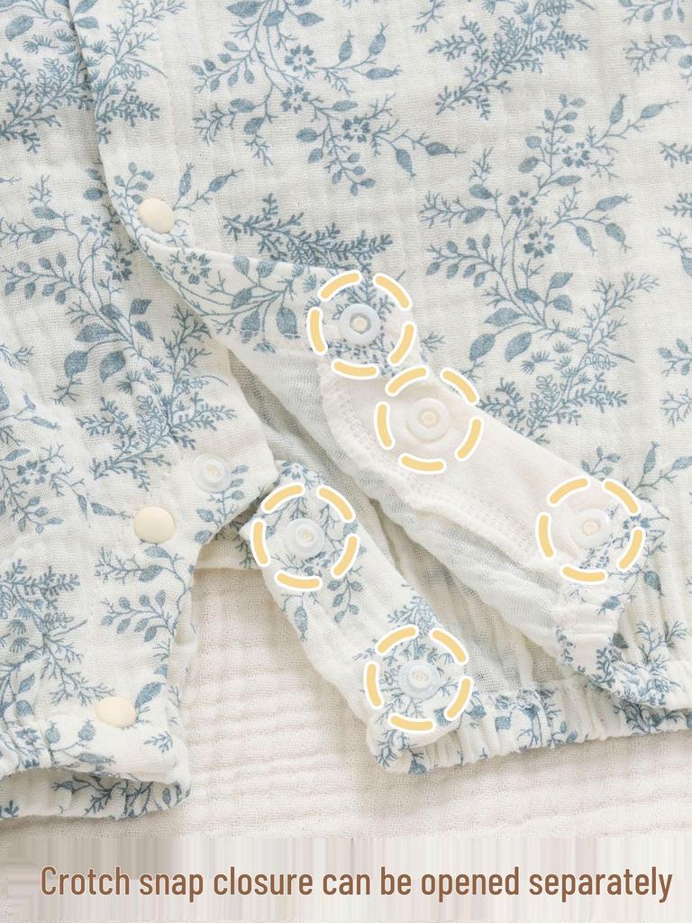 Adorable Floral Print Summer Romper Set for Baby Girls - 0 to 12 Months