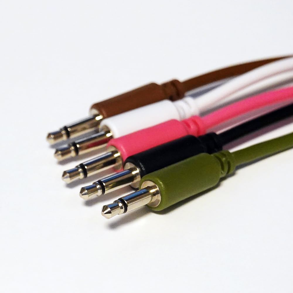 Modular synth patch cable set moss [LAMBDA] (white, black, brown, green, pink) (30cm)
