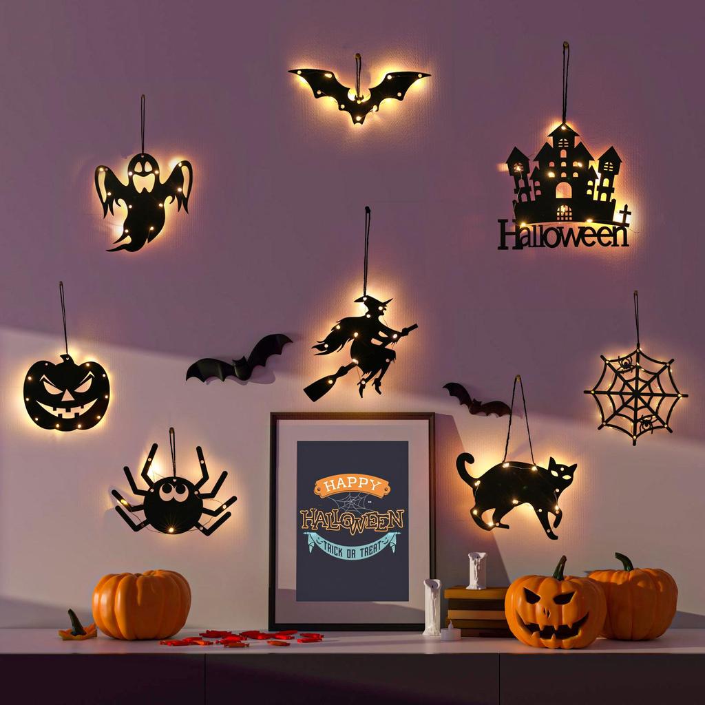 Halloween LED Spider & Bat 3D Wall Stickers - Luminous Ghost Festival Party Lights