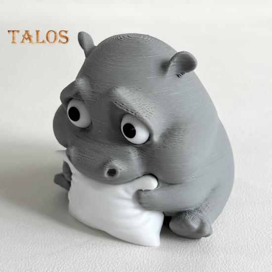 Грустный малыш бегемот 3D печатный бегемот орнамент миниатюрная фигурка бегемота настольное коллекционное украшение бегемота для домашнего офиса