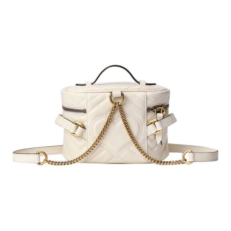 Gucci GG Marmont Стеганый Кожаный Мини-Рюкзак Женский Рюкзак Белый 598594-DTDCT-9022