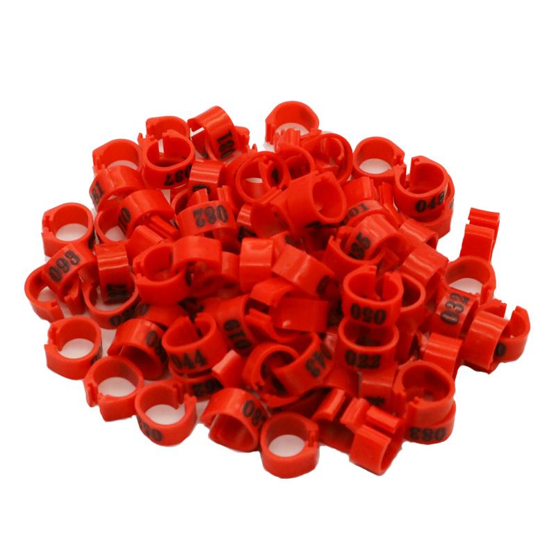 100 Pcs Inner Diameter 12MM 14MM Pigeon Bird Plastic Clip Rings Pigeon Colored Foot Ring No.1-100 Poultry Leg Bands