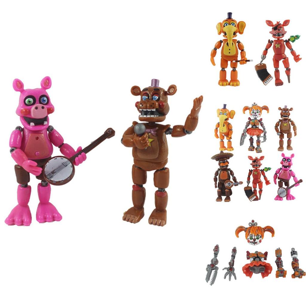 Коллекционный набор из 6 светящихся фигурок Five Nights At Freddy's с подвижными частями