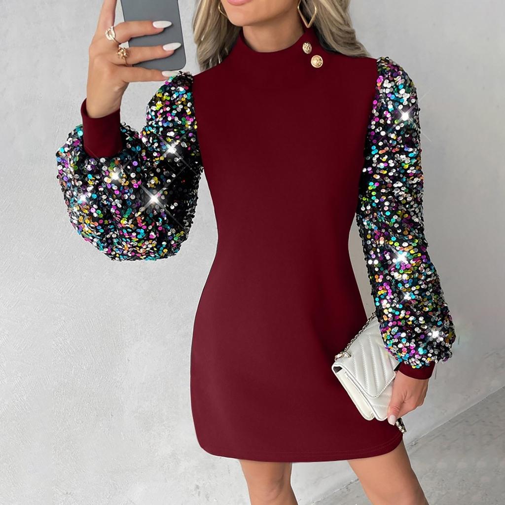 Женское модное кружевное платье с круглым вырезом и длинным рукавом, облегающее талию