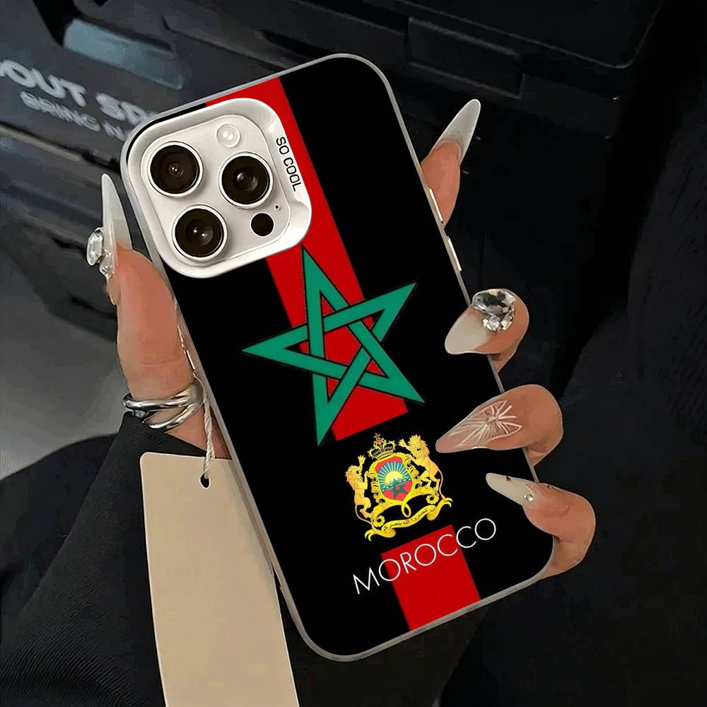 Чехол для телефона Флаг Марокко Для iPhone 17,16,15,14,13,12,11 Plus,Pro Max,XS,белый серебристый чехол для телефона