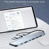 1-в-7 Type-C Док-станция-хаб Разветвитель с несколькими интерфейсами 7-в-1 USB-разветвитель Серый PD Type-C Док-станция