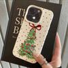Чехол для телефона с рисунком рождественской елки и милым бантиком для iPhone 17 11 12 13 14 15 16 17 Pro Max 16E 15 14 Plus X XR XS Max Мягкий чехол