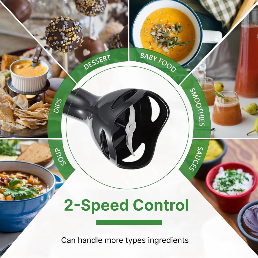 Электрический погружной ручной блендер, миксер, двухскоростной миксер для одной руки, съемная палочка для легкой очистки, кухонные аксессуары, для детского питания