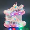 Girls' shoes with lights2026Spring and Autumn New Mesh Breathable Children's Sports Shoes Soft Sole Lightweight Princess Shoes