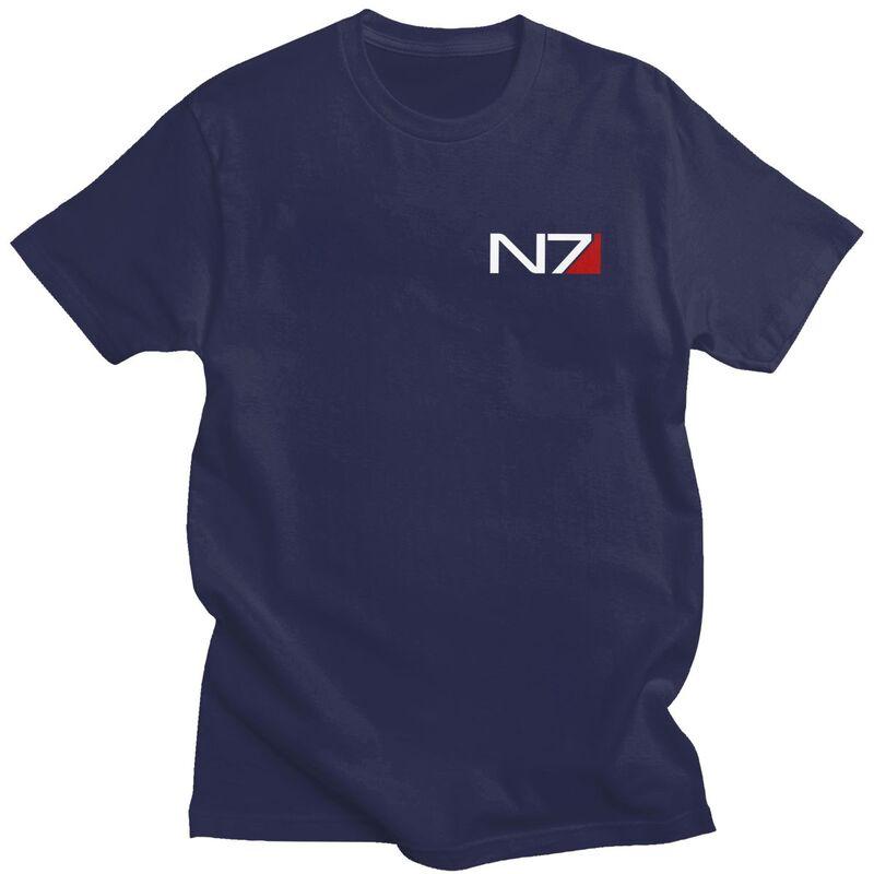 Индивидуальная футболка Mass Effect N7 для мужчин, с коротким рукавом, повседневная, 100% хлопок, футболка, подарок