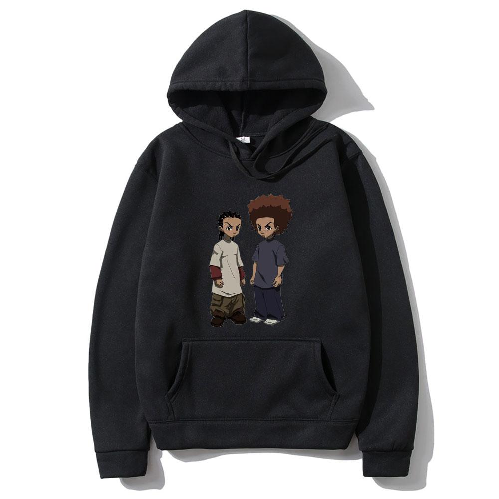 Толстовки с капюшоном The Boondocks Huey and Riley Print Sweatshirts Women Fashion Sweatshirt Harajuku Oversize Hoodie Pullovers Coat