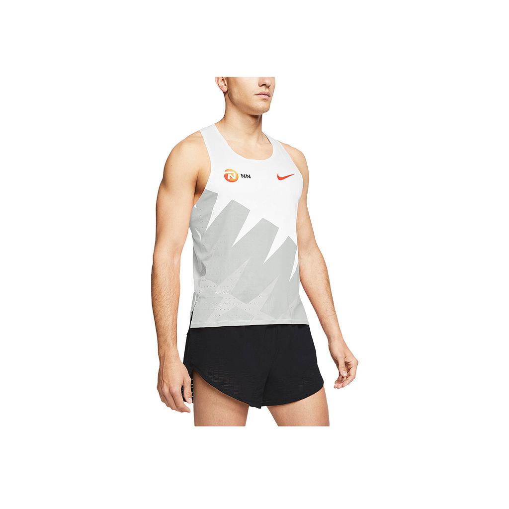 Nike Дышащая майка для бега с логотипом, мужские топы белого цвета CW1253-100