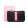 Bally Classic Red And White Striped Leather Clutch Bag Large Men clutch Black 6226286