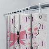 Pink Butterfly Shower Curtain with Black Outline Pattern for Bathroom Decor Waterproof Fabric, Flower Design Home Bath Accessori