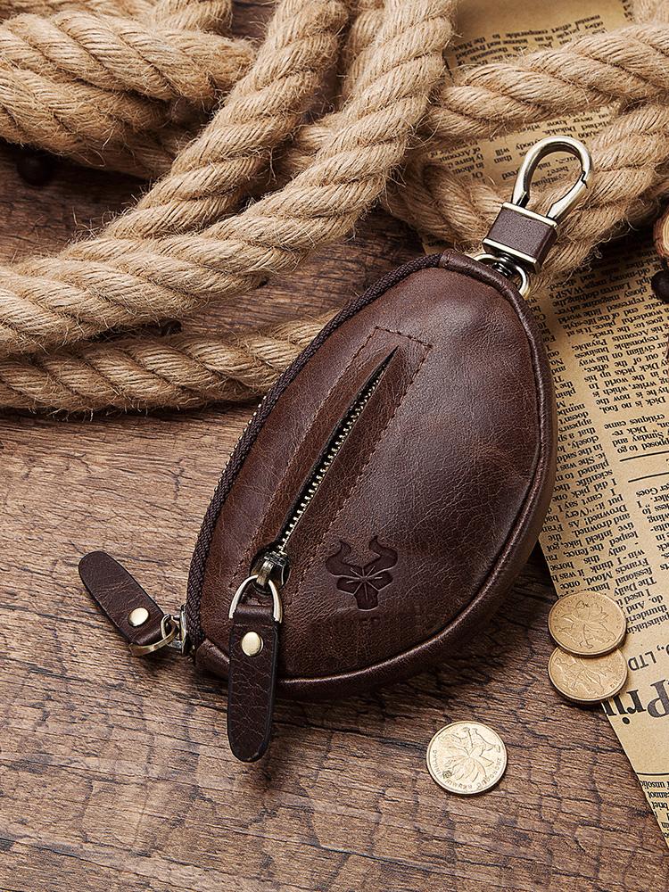 Humerpaul Чехол для ключей от машины, мужские кошельки из коровьей кожи, карман для монет, высококачественный держатель для ключей, чехлы для домработницы, мужской брелок на молнии, органайзер