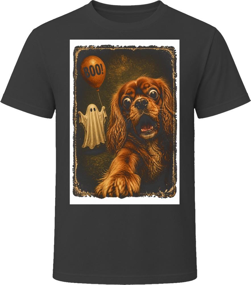 Scared Cavalier King Charles Spaniel Halloween Ghost Dog Lover Gift T Shirt