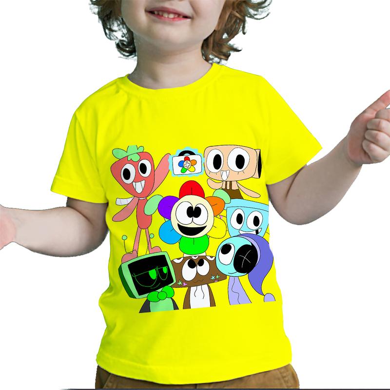 Футболка Dandy's World Детская одежда для девочек Kawaii Футболки для малышей Детская одежда Летние футболки с коротким рукавом для мальчиков с мультяшным принтом
