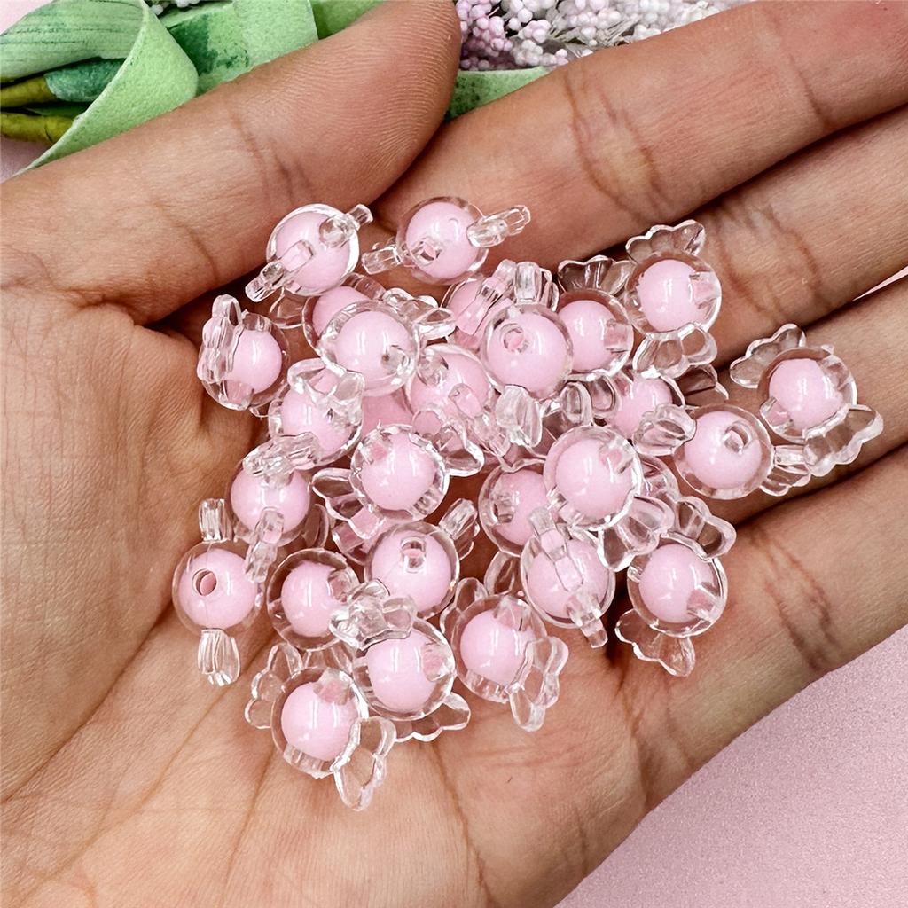 Home Party Supplies Beads Gifts 8.9*16.6mm Children 50Pcs Candy Shaped Handmade Materials Transparent Cored Clear Crystal DIY