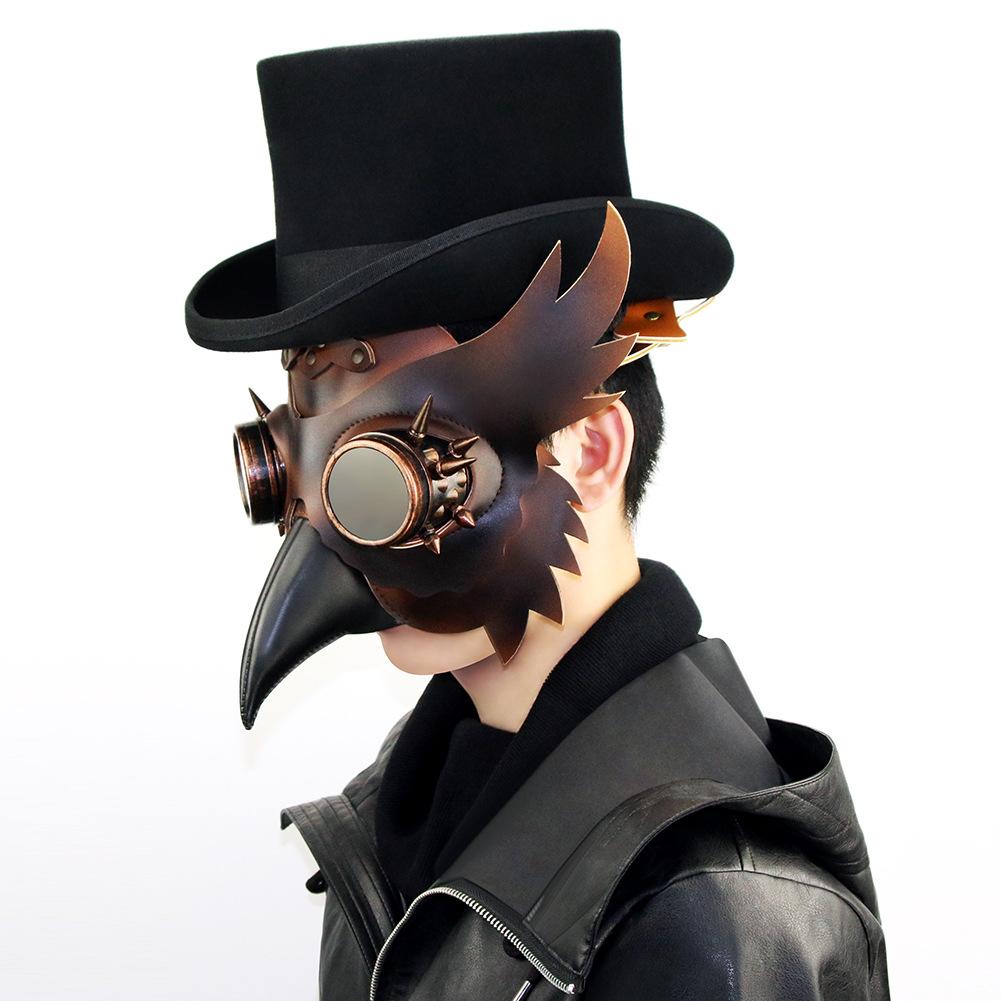 Steampunk Medieval Plague Bird Beak Mask Halloween Pu Animal Mask Bar Props