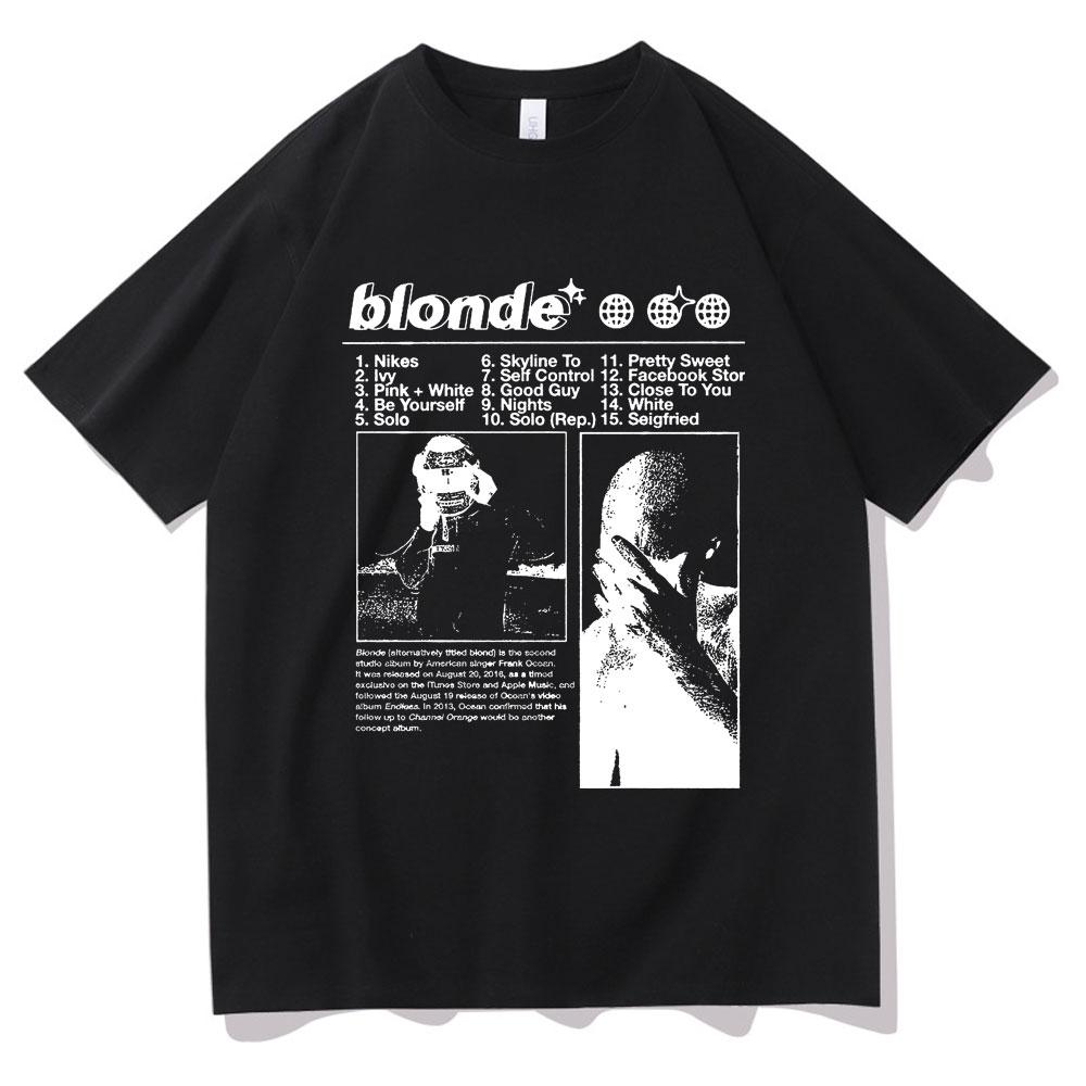 Best Famous Rapper Frank Hip Hop Oversized T Shirts Ocean Fashion Streetwear Unisexs Blond Tshirt Unisex Women Vintage Casual Tees