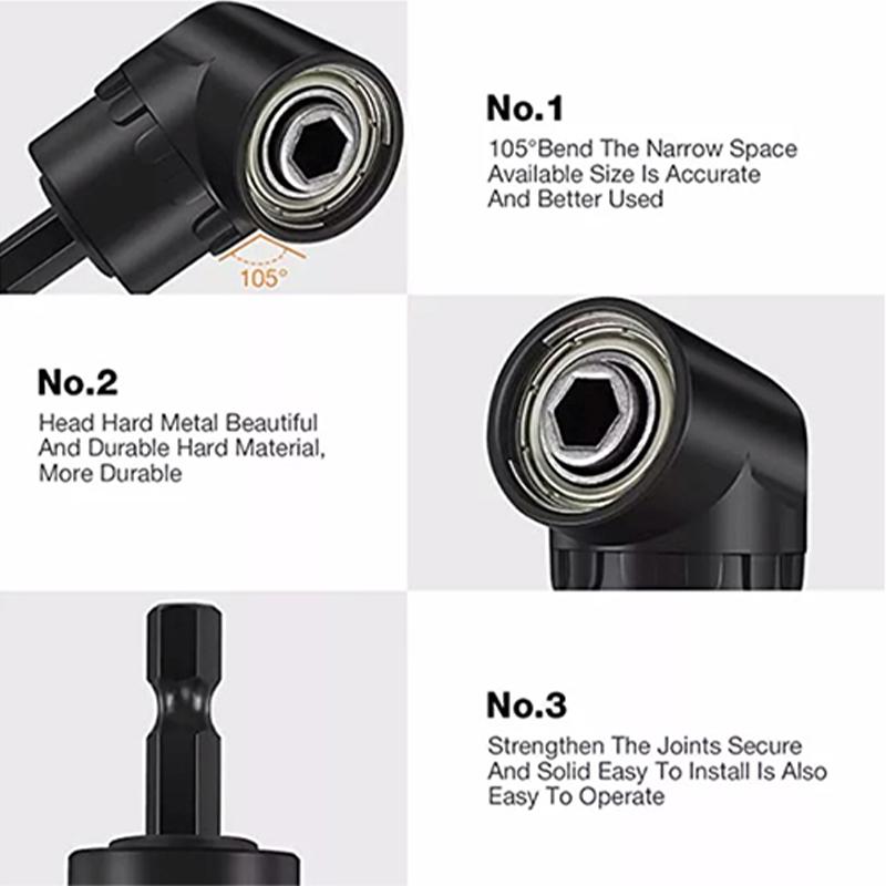 Переходник-головка с углом 105 градусов 1/4 дюйма Удлинитель Шестигранная насадка для дрели Регулируемый держатель для отвертки Шлицевой Phillips Электроинструменты Ручные инструменты