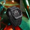 Curren 8438 Роскошные Мужские Кварцевые Наручные Часы с Силиконовым Ремешком, Водонепроницаемые, Квадратные, Спортивные, С Функцией Календаря