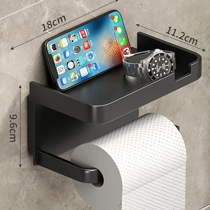 Настенный держатель для туалетной бумаги, нержавеющая утолщенная пластиковая полка для хранения для ванной комнаты, кухни, держатель для рулона туалетной бумаги