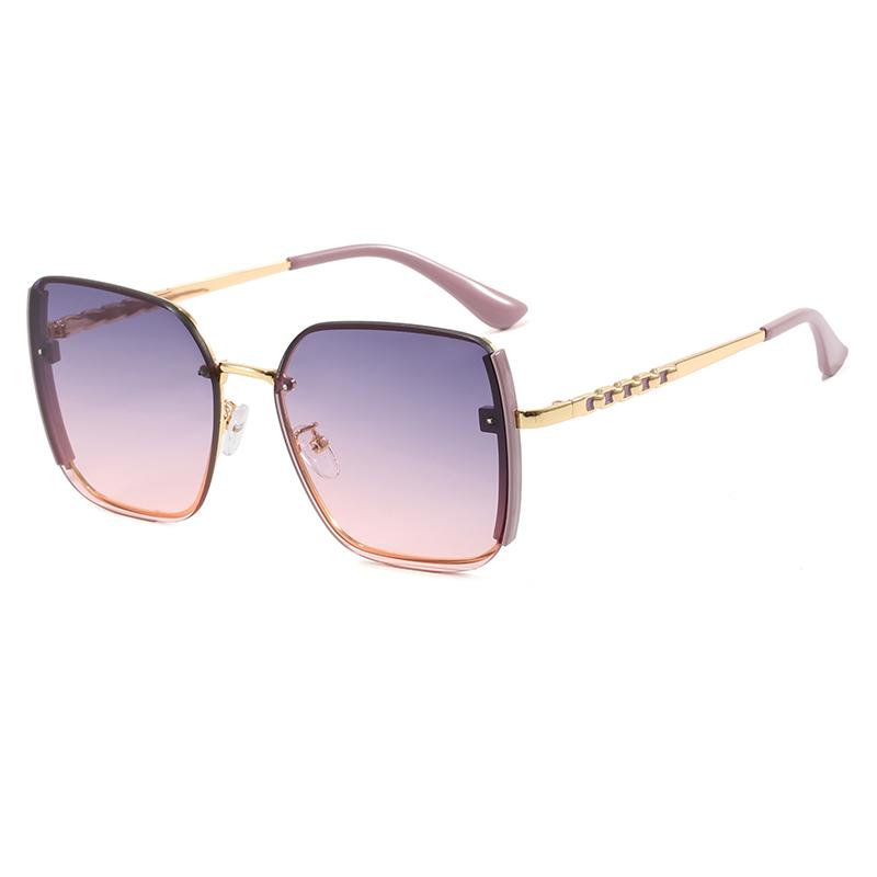 Custom Logo Retro Square Sunglasses for Women New Arrival UV 400 Anti-Radiation Classic Metal Fashion Sun Glasses