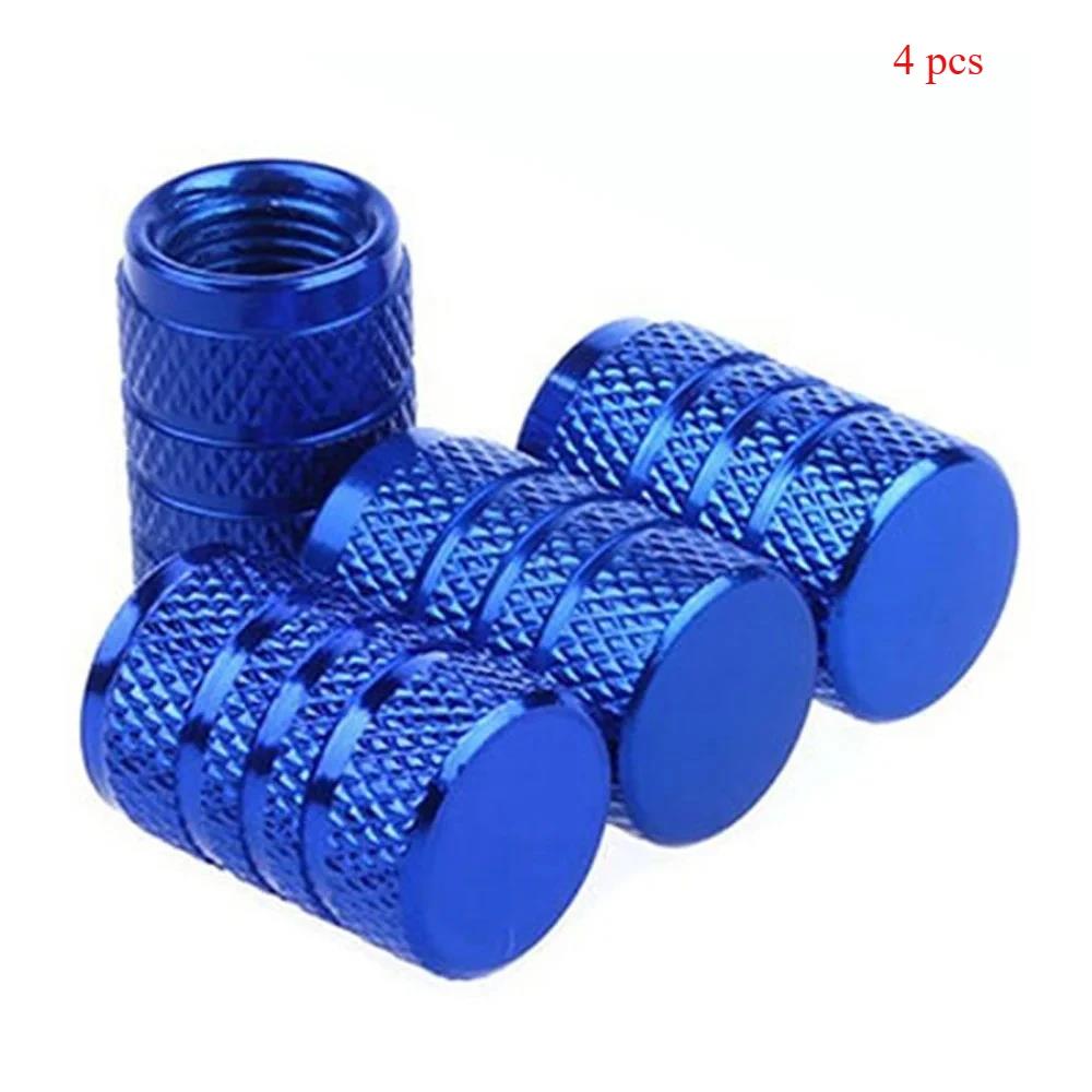 4pcs Knurling Style Tire Valve Caps Aluminum Silver Car Bike Wheel Stem Air Valve Caps Tire Pressure Cap Accessory Stem Caps1