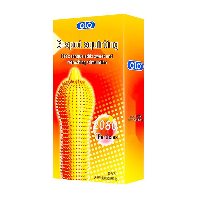 OLO Hyaluronic Acid G-Spot Stimulating Long-Lasting Condoms with Textured Barbs.