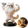 Забавная Мускулистая Животная 3D Печатная Фигурка Кошки, Сильный Настольный Орнамент для Украшения Рабочего Стола, Домашнего Офиса, Креативная Скульптура с Основанием, Уникальный Подарок Любителям