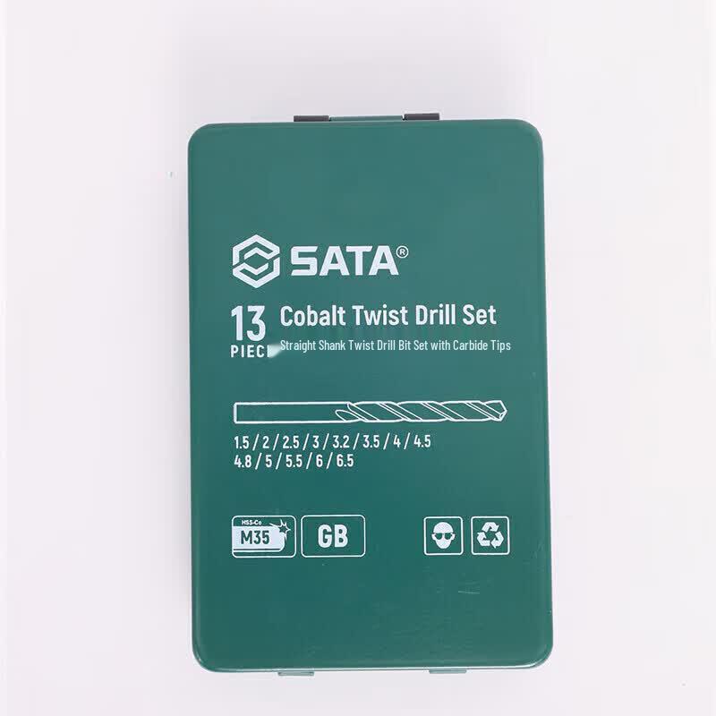 Набор из 13 кобальтовых спиральных сверл SATA