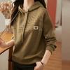 Thickened Sweatshirt Women's Solid Color Hooded Pullover Top