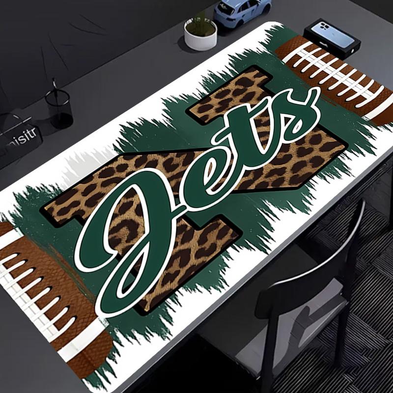 Коврик для мыши с логотипом New York Jets - Нескользящая резиновая основа, Гладкая поверхность для работы, игр, офиса и дома, Настольный коврик для мыши