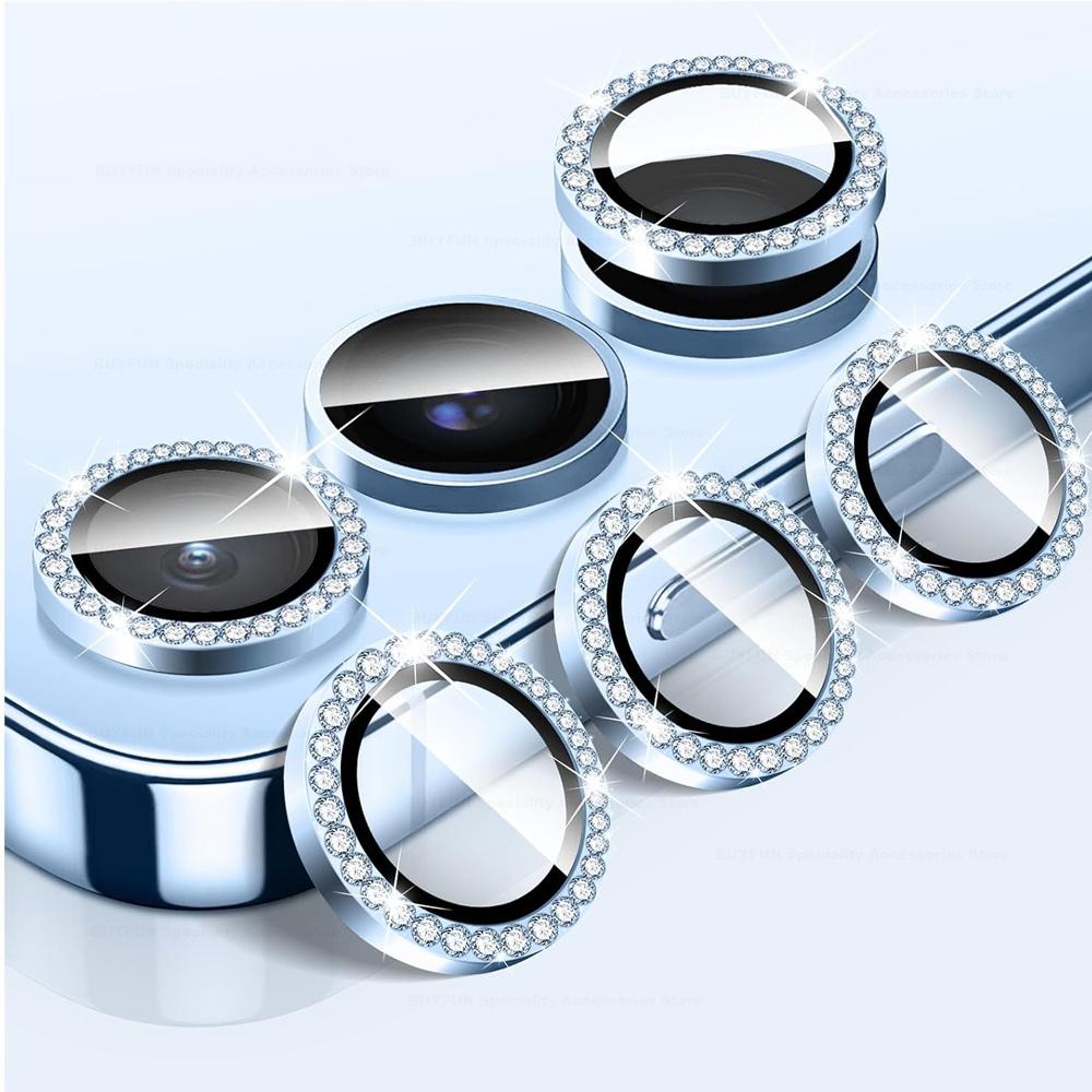 Для Samsung Galaxy A16 4G 5G Diamond Camera Lens Protector Блестящая закаленная стеклянная задняя крышка объектива Алюминиевое металлическое кольцо Galaxy A06