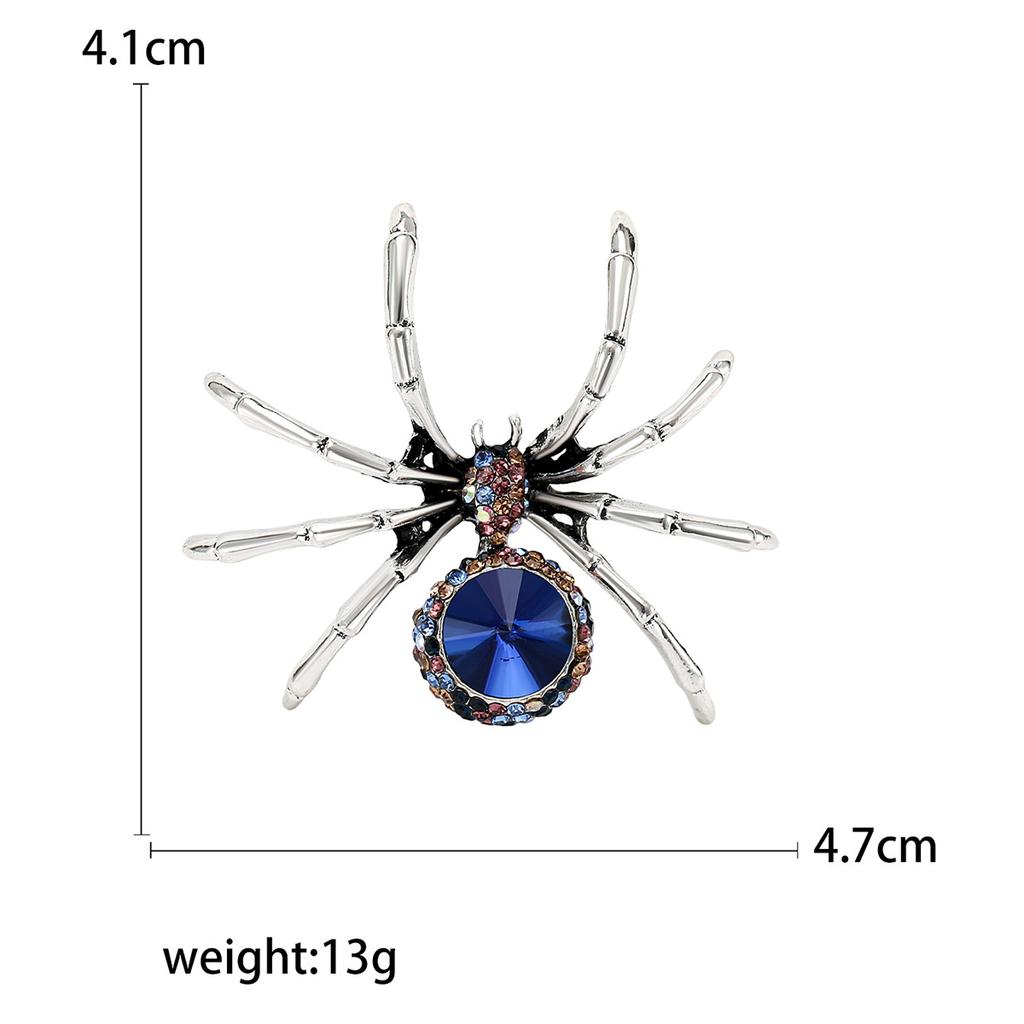 Creative Retro Rhinestone Spider Brooch Fashion Men'S Suit Personalized Collar Pin Pin Accessories