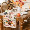 Bonhause Gobble Turkey Thanksgiving Table Runner 13x72 Inch Fall Autumn Maple Leaves Harvest Kitchen Dinning Table Decoration for Indoor Outdoor Home