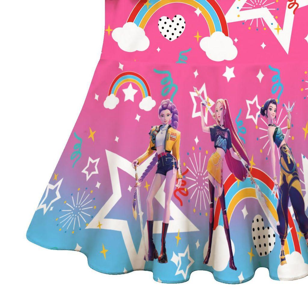 Детский Девочки Аниме Мультфильм K-Pop Руми Зои Мира Принт Слитный Купальник Купальник