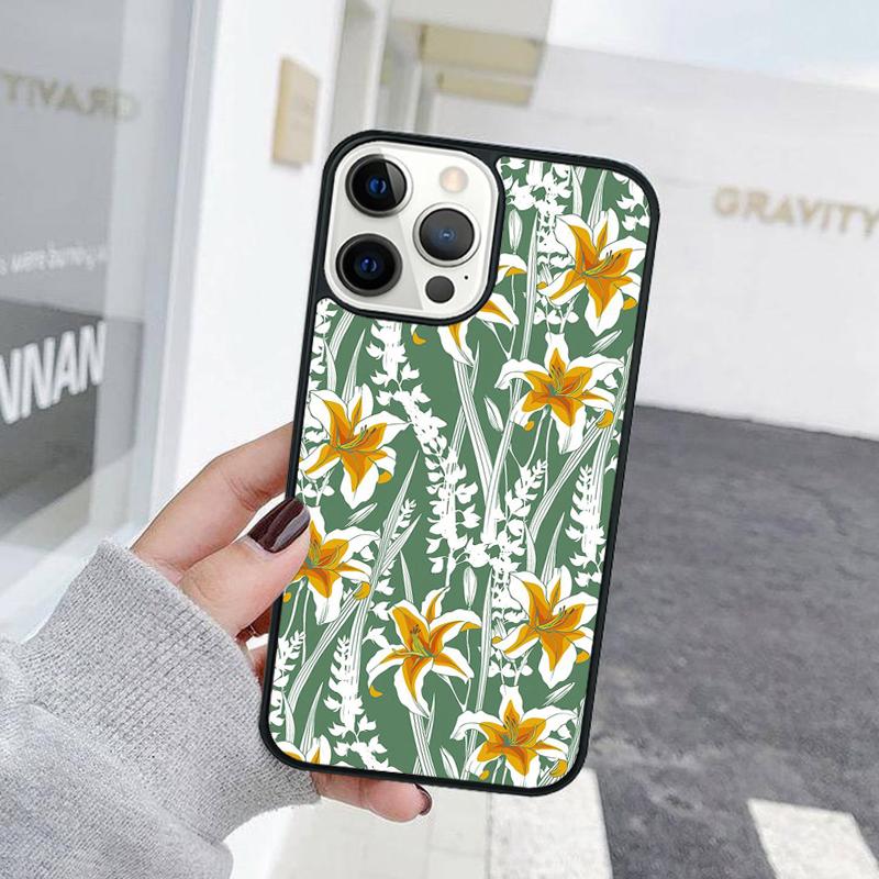 Retro Flower Leaves Graffiti Phone Case For iPhone 17 Air 15 16 Cover  11 13 14 Pro Max 12 Plus Max Fundas