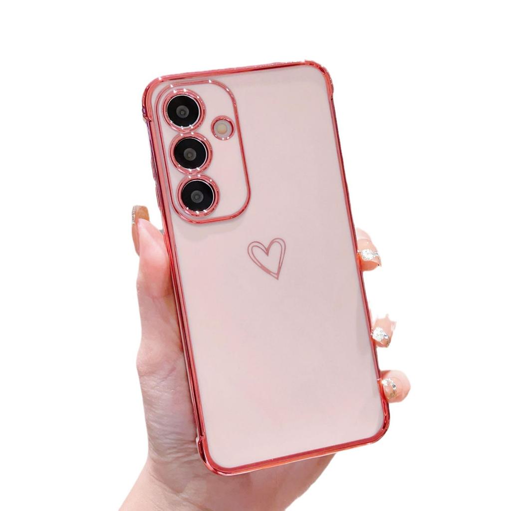 Подходит для Samsung S25ULTRA Гальванизированный Полый Любовь Чехол для Мобильного Телефона A14 Силиконовый Всесторонний A54 Защитный Чехол