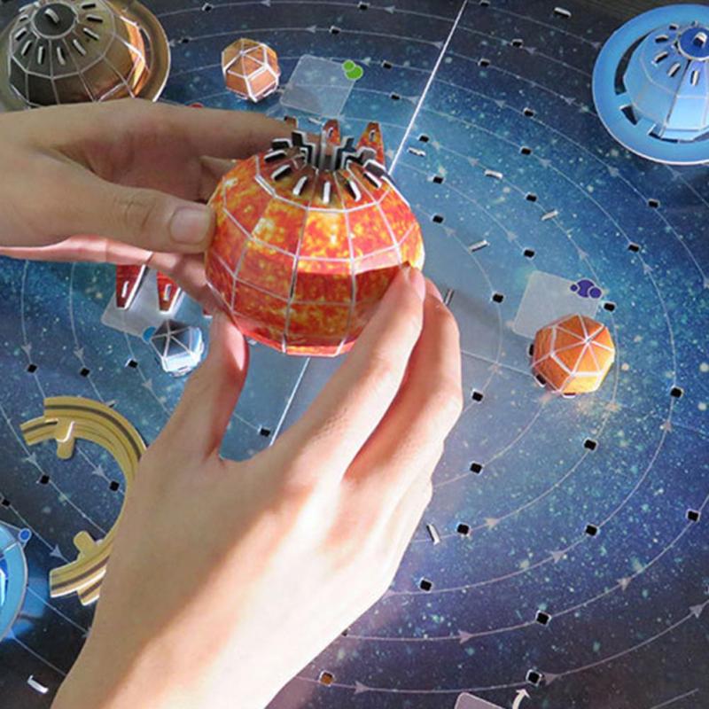 Бумажные 3D-пазлы с планетами, интерактивное творческое пространство, восемь планетарных спутников, модель сборки «сделай сам»