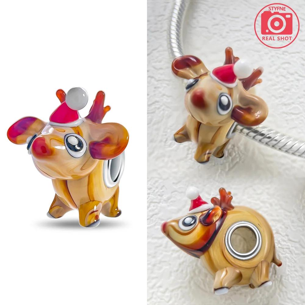 925 Silver Bracelet Women DIY Gift Murano Jewelry with Flower Blue Star Green Turtle Glass Beads