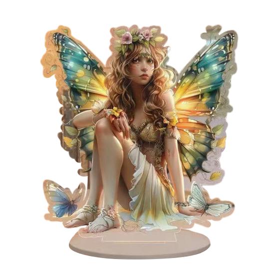 Акриловая настольная табличка 2D плоская Фея/Дерево/Сцена Рождества/Ворона Настольное украшение на Рождество Пасху для дома офиса полки столешницы