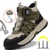 Fashion Rotating Button Safety Shoes Men 6kV Insulating Shoes Composite Toe Work Sneakers Puncture-Proof Indestructible Shoes Work Boots