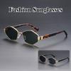 Neutral New Fashion Polygonal Metal Frame Sunglasses Men'S Sunscreen Sunglasses Uv400 Outdoor Excursion Driving Glasses