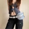 Rivet Leather Fur Belt PU Leather Plush Belt Personality Y2K Waistband  Dress Decoration